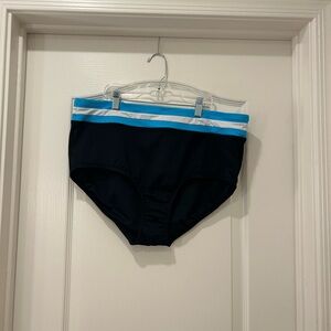 Lands' End Black and Blue Swim Bottoms